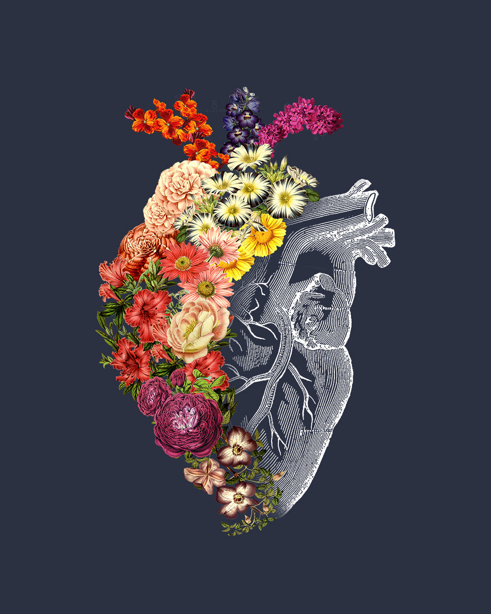 Flower Heart Spring Long Sleeve Australia Online #colour_navy