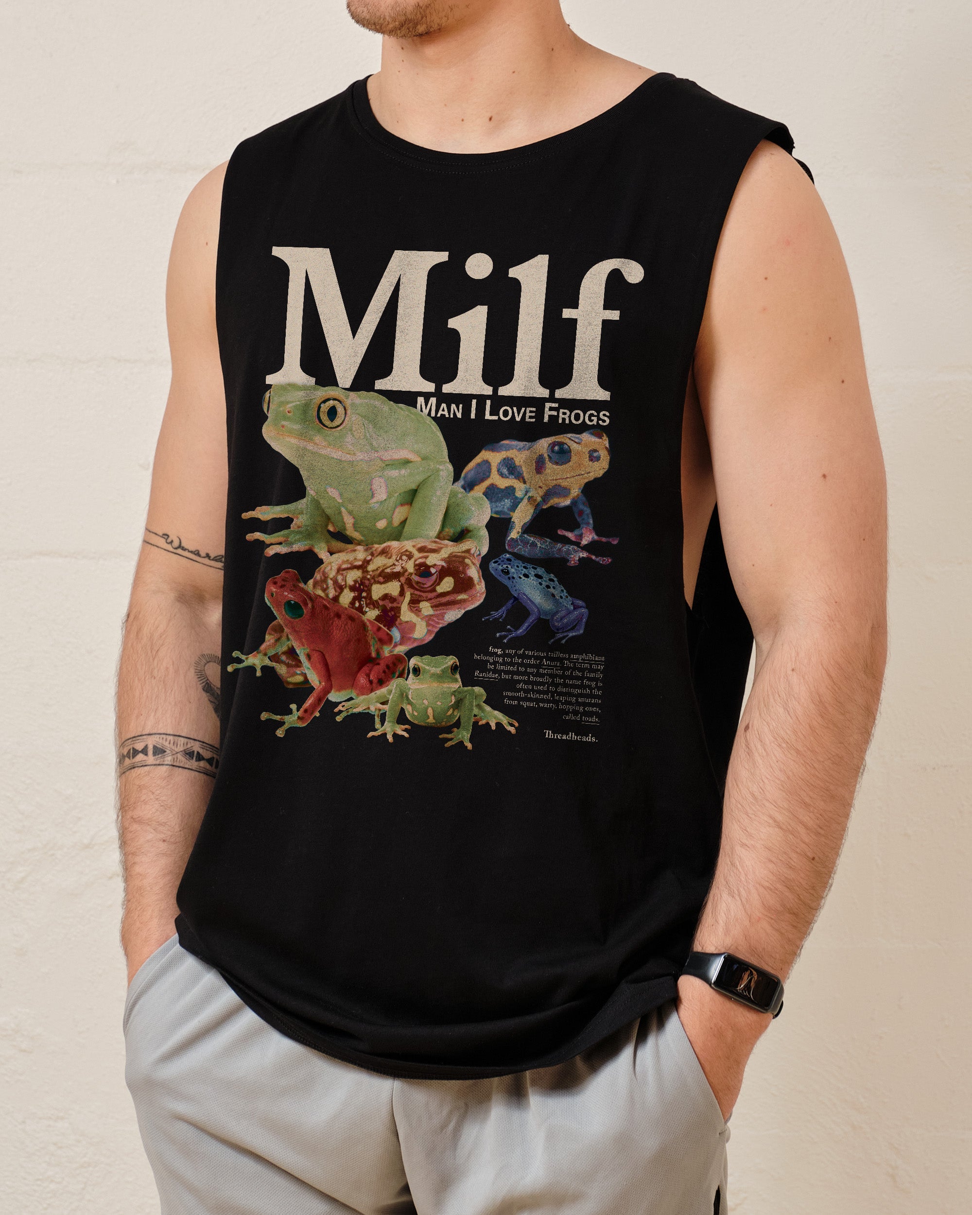 Man I Love Frogs Tank Australia Online Black